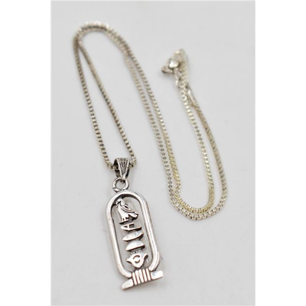 STER SILV EGYPTIAN CARTOUCHE PENDANT- 3.47 G'S