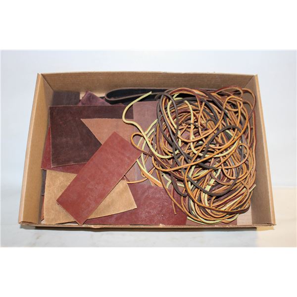 LARGE LOT OF LEATHER PIECES FOR CRAFTS