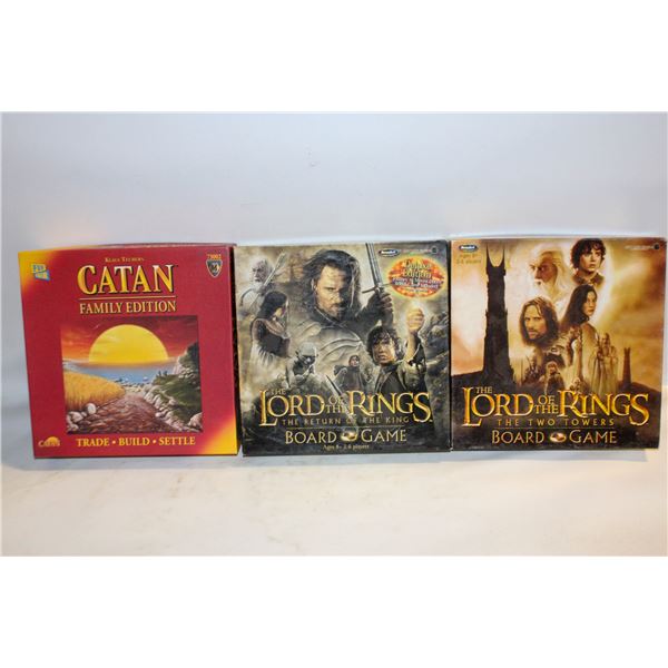 CRATE W/ LORD OF THE RINGS & CATAN VIDEO GAMES