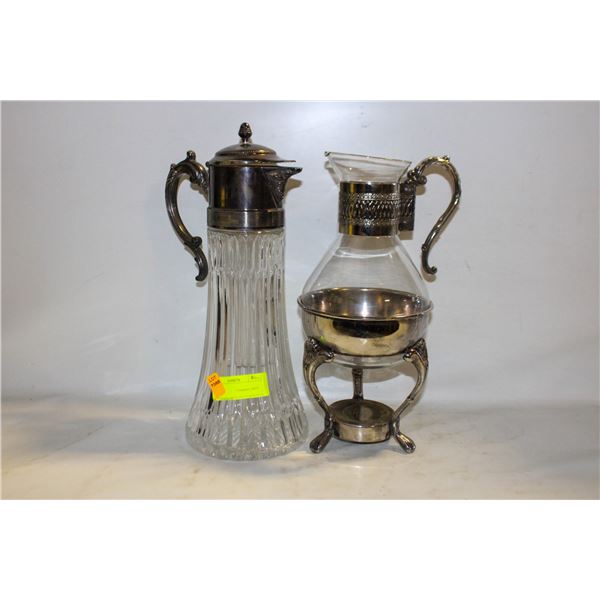 PAIR OF SILVER PLATED COFFEE CARAFFES/JUGS