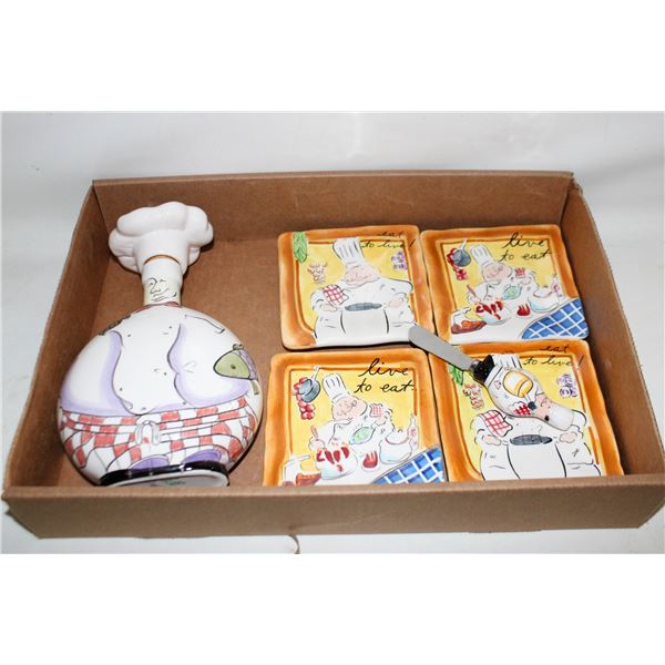 "DESIGNED TO INSPIRE SMILES" CHEF DECANTER;