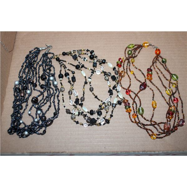 3 BEADED NECKLACES