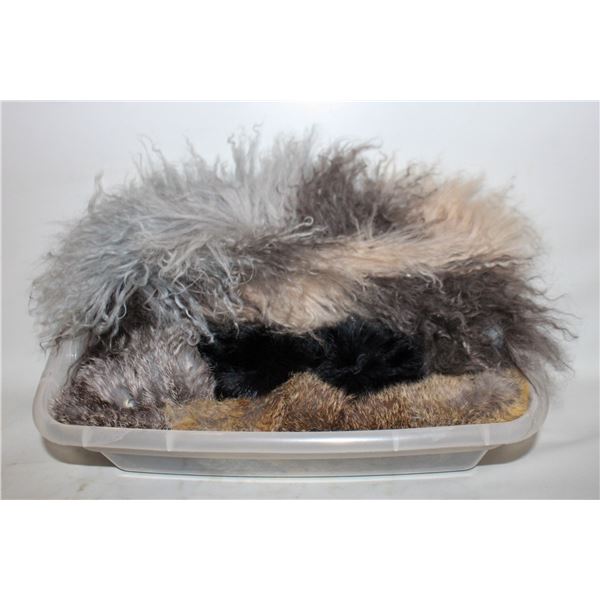 RABBIT & LLAMA FURS, 4 PIECES, FOR CRAFTS