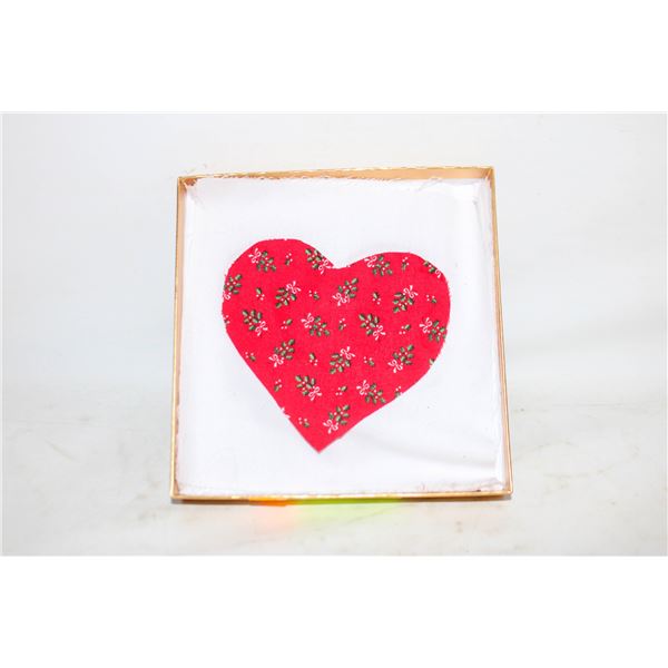 12 SQUARE 6.5"X6.5 HEART QUILT BLOCKS,