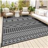 Image 1 : BRAND NEW OUTDOOR RUG PATIO BLACK & WHITE 8X10FT