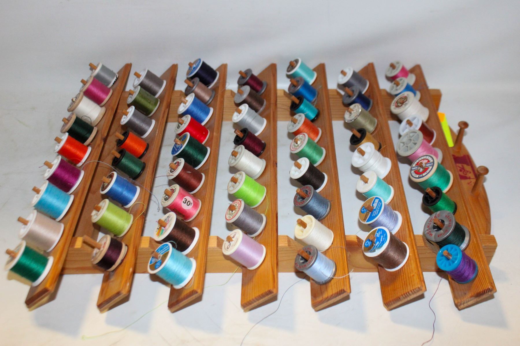 Sewing Thread Spool Rack SEWING THREAD WOOD RACK WITH 60 SPOOLS