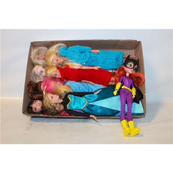 10 DOLLS, BARBIES, DISNEY, DC SUPER HERO,