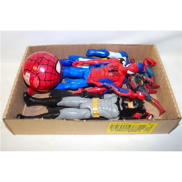 9 SPIDERMAN & BATMAN TOYS