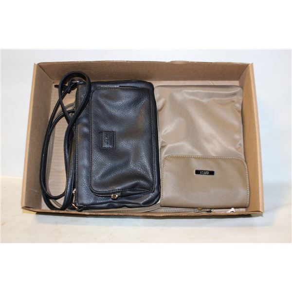 2 ROOTS PURSES, BLACK & TAUPE