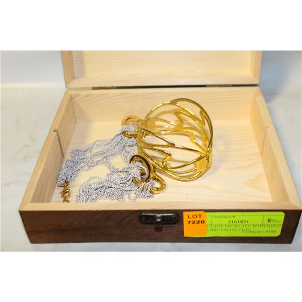 PARK LANE NECKLACE WITH GOLD TONE BRUTALIST CUFF