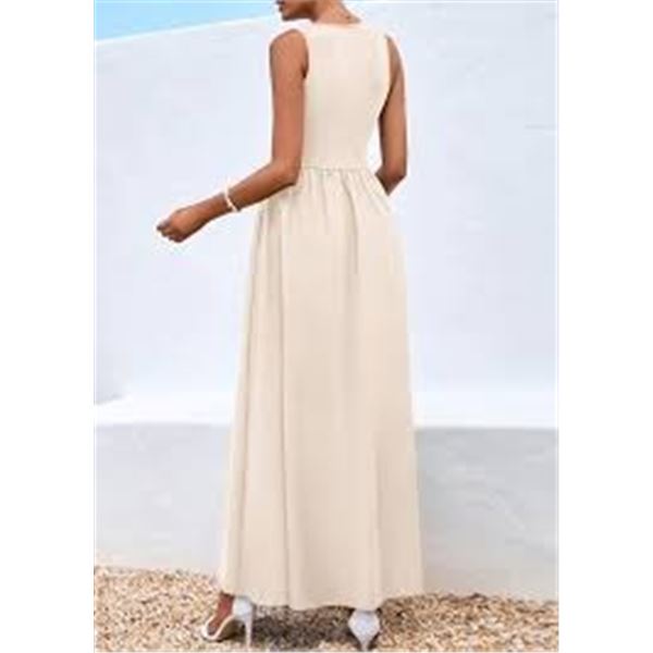 NEW FAMILY SUMMER TANK DRESS BEIGE MEDIUM