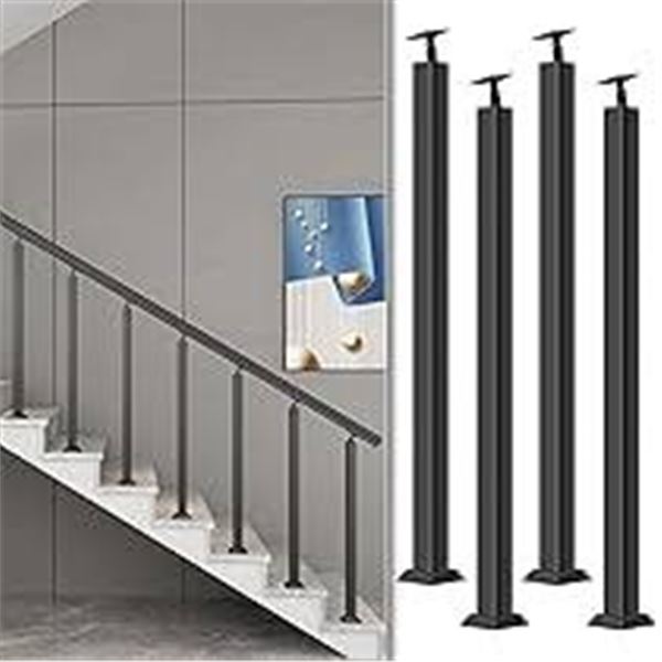NEW WITH BOX SDFVSDF 4PCS BLACK STAIR RAILING POST