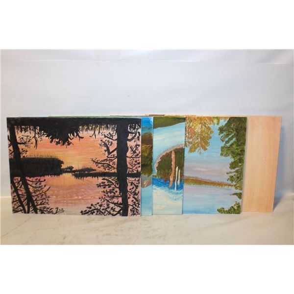 12" X 16" & 12" X 14" UNFRAMED CAMVAS PAINTINGS