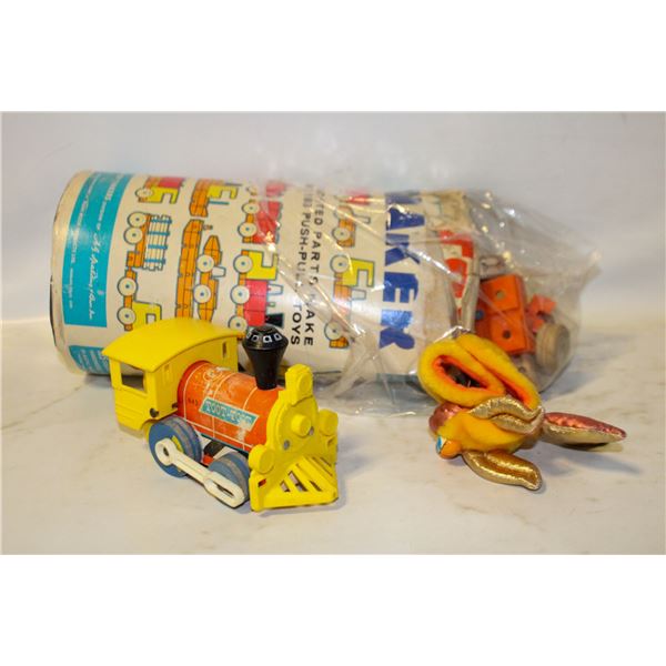 VTG TOYS INCL. '64 FISHER PRICE WOODEN TRAIN