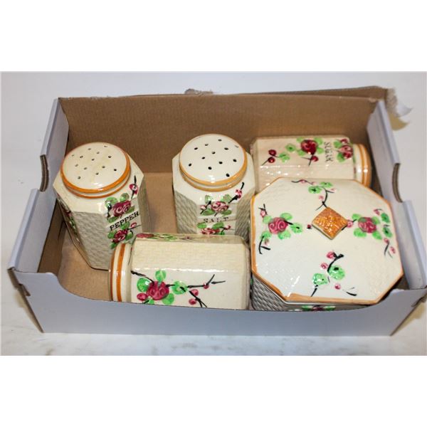 5PC VINTAGE KITCHEN MARUMAN WARE LIKE 40'S