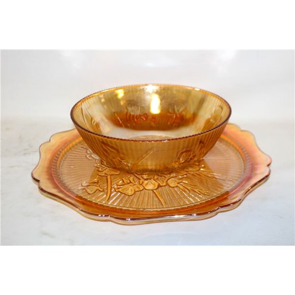 50'S JEANNETTE IRIS & HERRINGBONE 2 PCS PLATTER