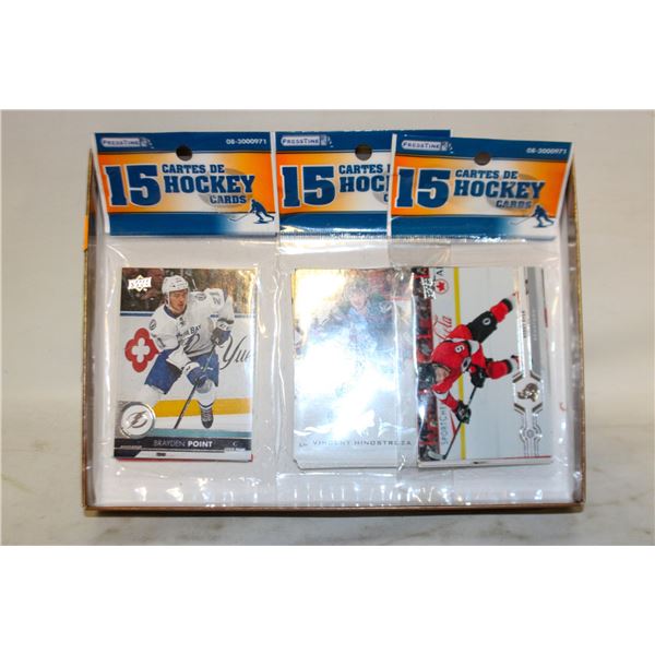 3 NEW PKGS OF SEALED HOCKEY CARDS