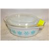 Image 1 : VINTAGE PYREX TURQUOISE SNOWFLAKE OVAL DISH