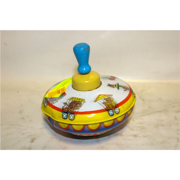 VINTAGE OHIO ART PRESSED TIN SPINNER TOP