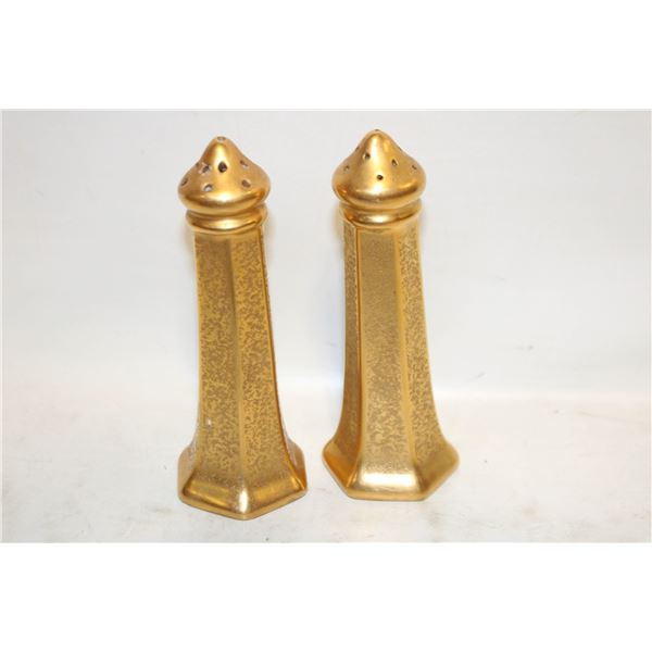 1930'S PICKARD 22KT GOLD GILDED SHAKERS