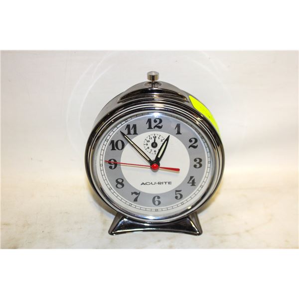 VINTAGE WIND UP ACURITE ALARM CLOCK WORKS