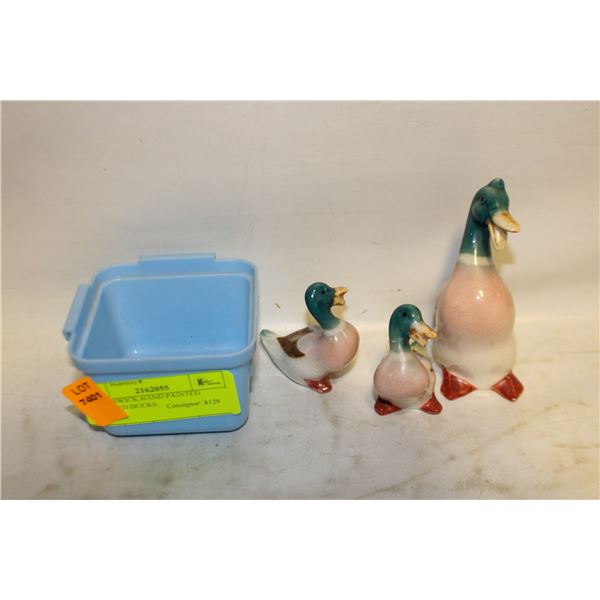 3PC BESWICK HAND PAINTED MALLARD DUCKS