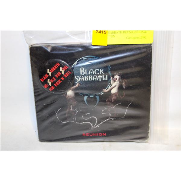 BLACK SABBATH REUNION CD'S & PIN BUTTON