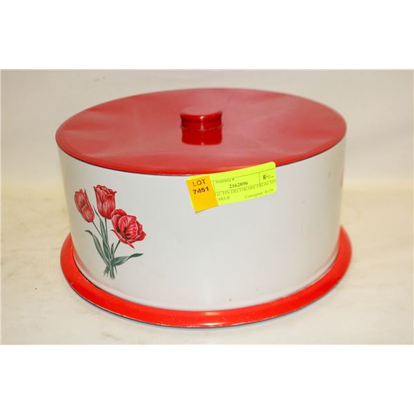VINTAGE TIN DECOWARE FROM 50'S CAKE TAKER
