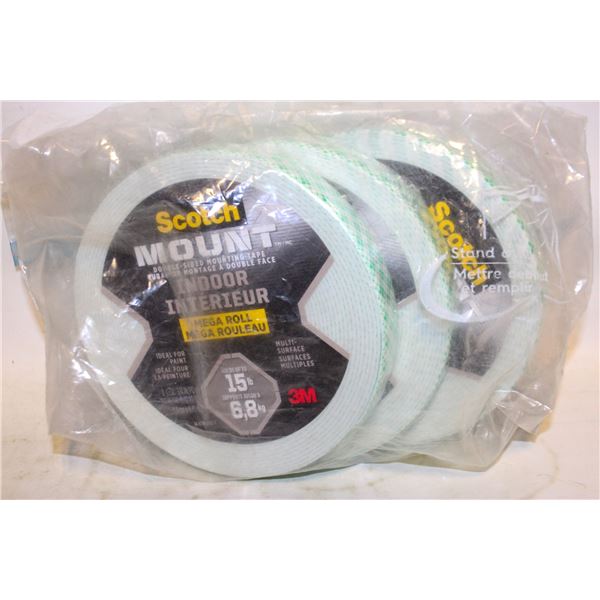 3 ROLLS SCOTCH DOUBLE SIDED TAPE (NEW)