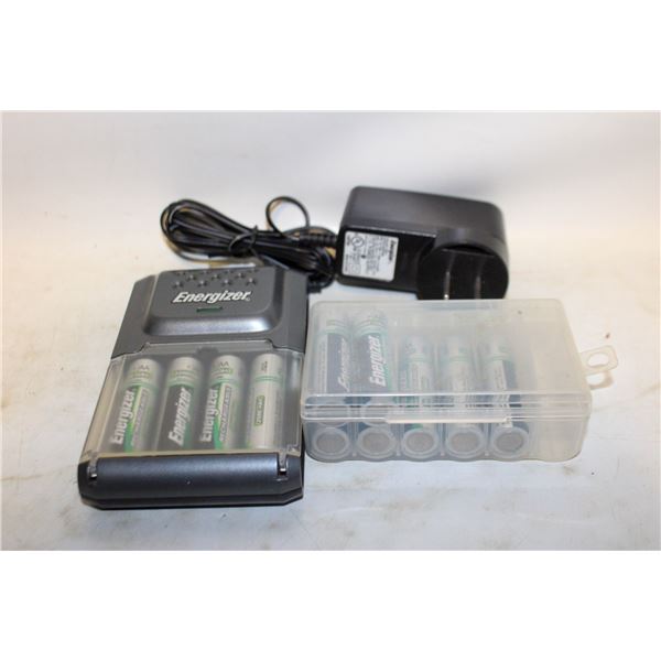 ENERGIZER BATTERY CHARGER WITH 10 AA BATTERIES