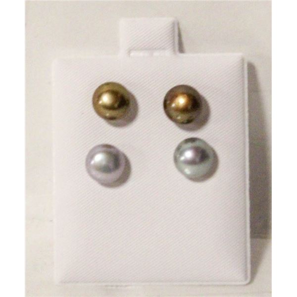 #72- NATURAL AKOYA PEARL STUD EARRINGS 2 SET
