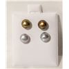 Image 1 : #72- NATURAL AKOYA PEARL STUD EARRINGS 2 SET