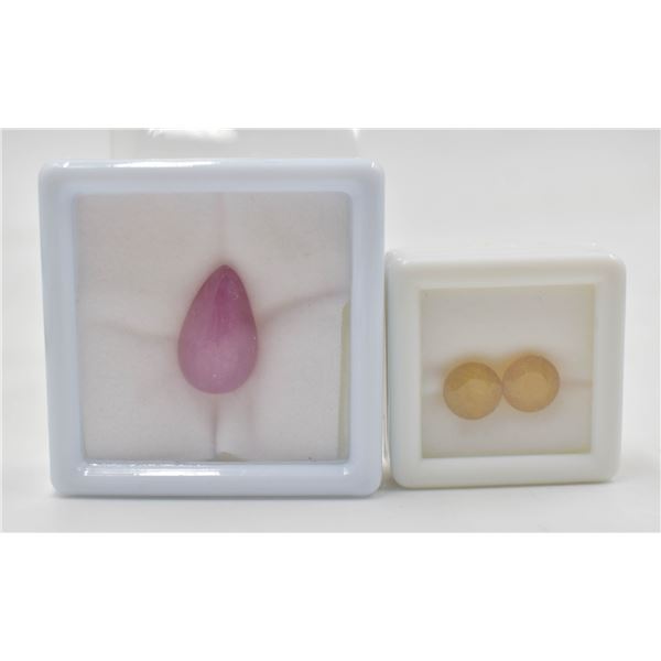 #152-NATURAL RUBY 13.15 CT /YELLOW SAPPHIRE 5.05CT