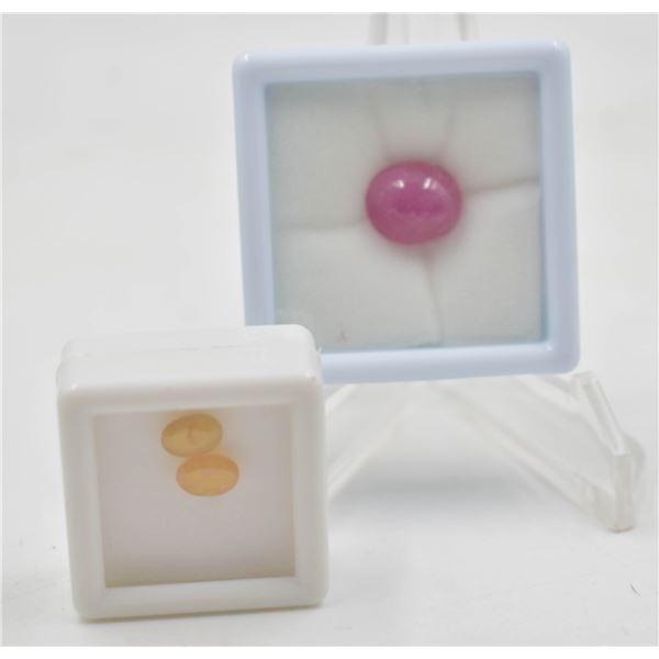 #145- NATURAL RED RUBY 10.65 CT /YELLOW SAPPHIRE 2