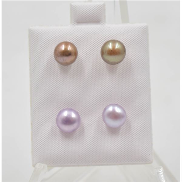 #169-NATURAL AKOYA PEARL STUD EARRING 2PAIR