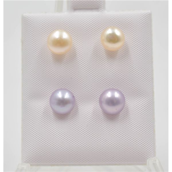 #156-NATURAL AKOYA PEARL STUD EARRING 2PAIR