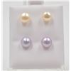 Image 1 : #156-NATURAL AKOYA PEARL STUD EARRING 2PAIR