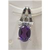 Image 1 : #193-NATURAL PURPLE AMETHYST  & CZ PEDANT