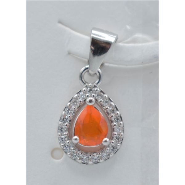 #133-NATURAL ORANG OPAL & ZIRCON PENDANT