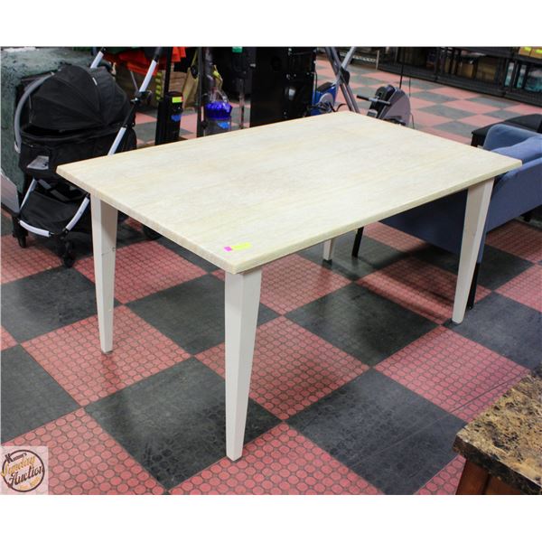 FAUX MARBLE TOPPED WOODEN TABLE