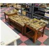 Image 1 : 3-PIECE SOLID WOOD TABLE SET WITH FAUX