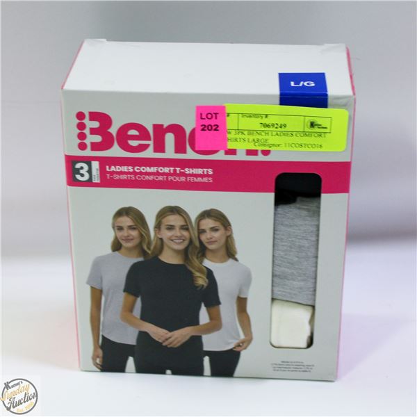 NEW 3PK BENCH LADIES COMFORT T-SHIRTS LARGE