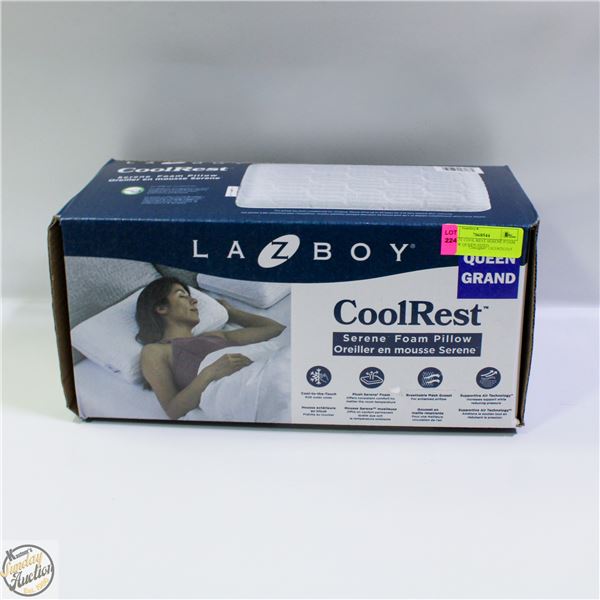 NEW LAZBOY COOL REST SERENE FOAM PILLOW QUEEN SZ