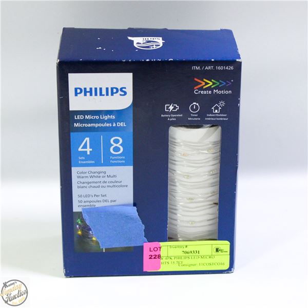 NEW 4PK PHILIPS LED MICRO LIGHTS 15.7FT