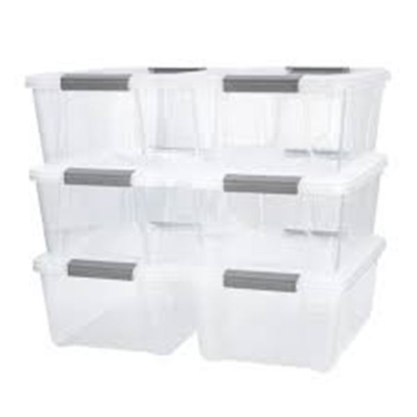 NEW 6PK TUFFSTORE 12.2L CLEAR CONTAINERS