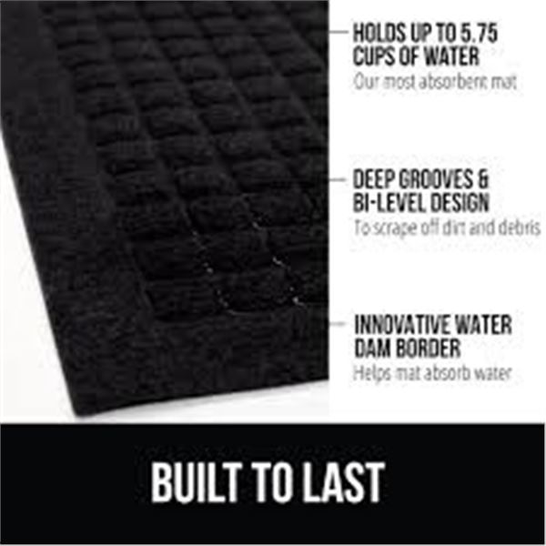 NEW GORILLA GRIP GUARD DOORMAT 47 X 35" BLACK