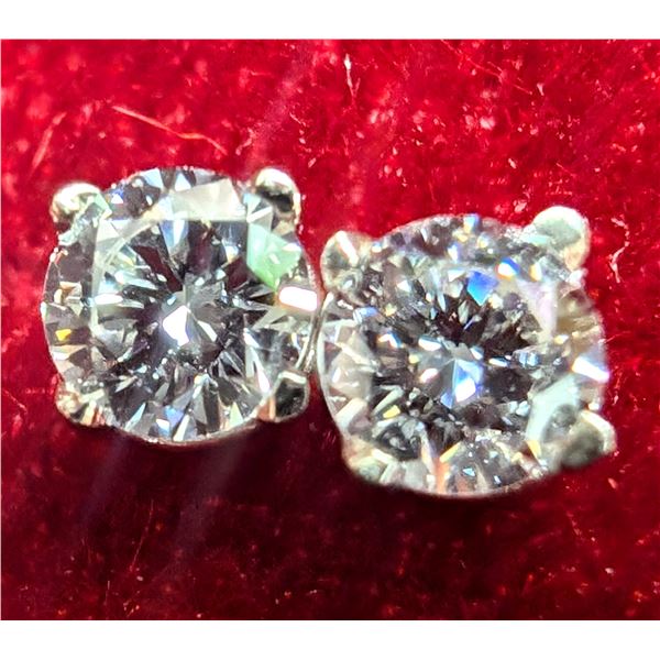 14K(0.47G), LAB DIAMOND (0.5CT) EARRINGS