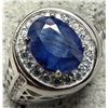 Image 1 : SILVER (5.93G) SAPPHIRE (3CT) RING SZ 9.5