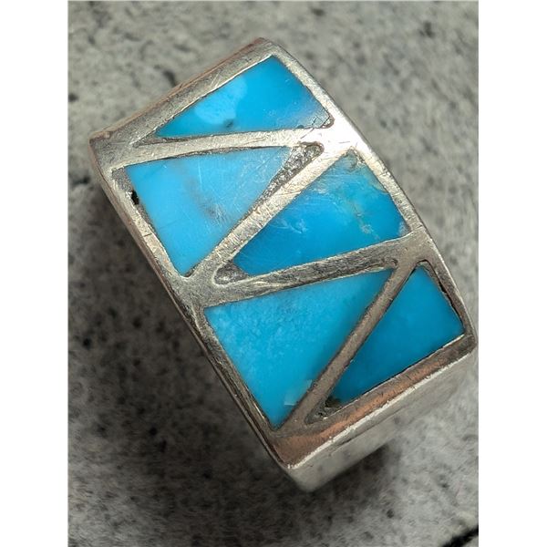 SILVER (9G) GEMSTONE RING SZ 9.25