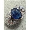 Image 1 : SILVER (7.46G) SAPPHIRE (3CT) RING SZ 8
